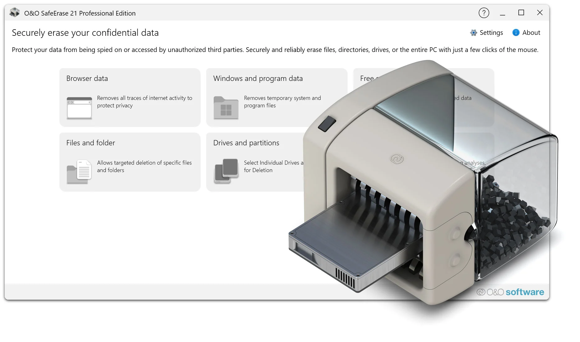 O&O SafeErase 21 - Protect your privacy from data spies